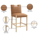 Meridian Aimee Cognac Vegan Leather Counter Stool IMAGE 10