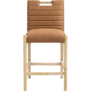Meridian Aimee Cognac Vegan Leather Counter Stool IMAGE 3