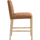 Meridian Aimee Cognac Vegan Leather Counter Stool IMAGE 4
