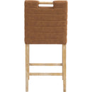 Meridian Aimee Cognac Vegan Leather Counter Stool IMAGE 5
