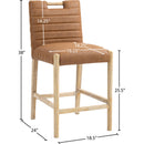 Meridian Aimee Cognac Vegan Leather Counter Stool IMAGE 9