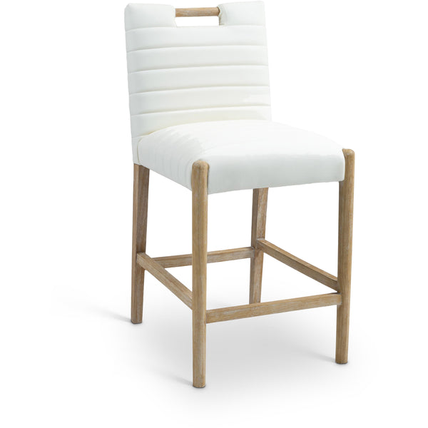 Meridian Aimee Cream Vegan Leather Counter Stool IMAGE 1