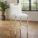 Meridian Aimee Cream Vegan Leather Counter Stool IMAGE 2