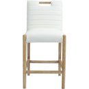 Meridian Aimee Cream Vegan Leather Counter Stool IMAGE 3