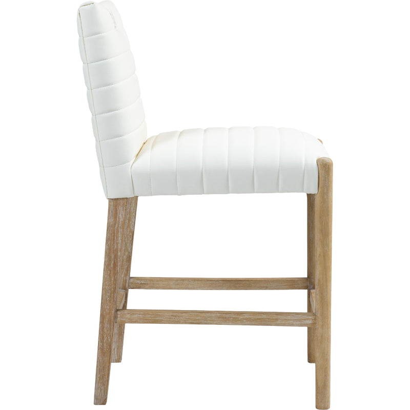 Meridian Aimee Cream Vegan Leather Counter Stool IMAGE 4