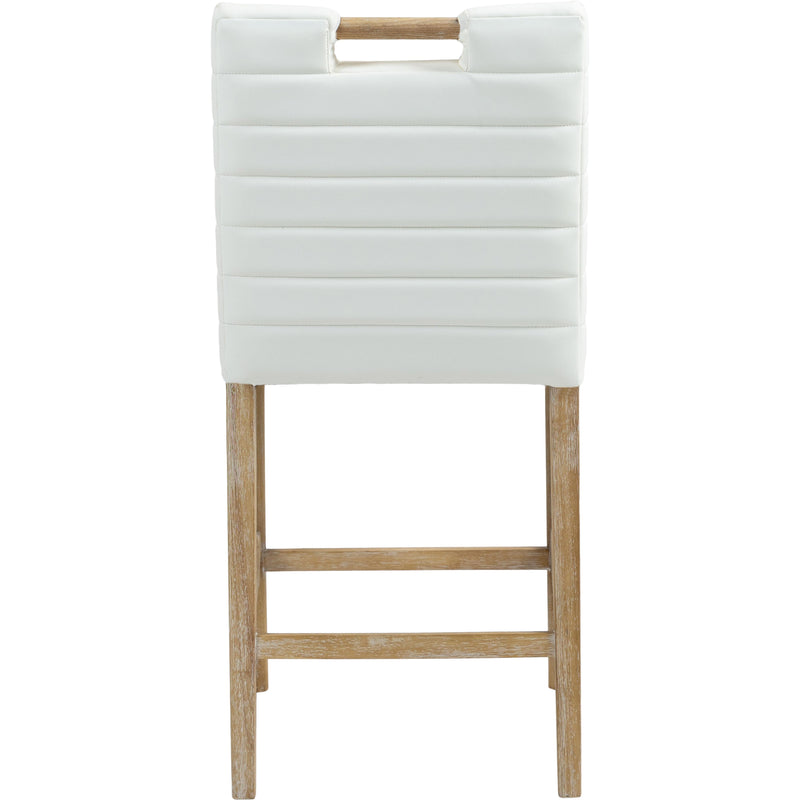Meridian Aimee Cream Vegan Leather Counter Stool IMAGE 5