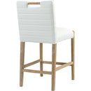 Meridian Aimee Cream Vegan Leather Counter Stool IMAGE 6