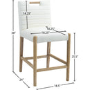 Meridian Aimee Cream Vegan Leather Counter Stool IMAGE 9