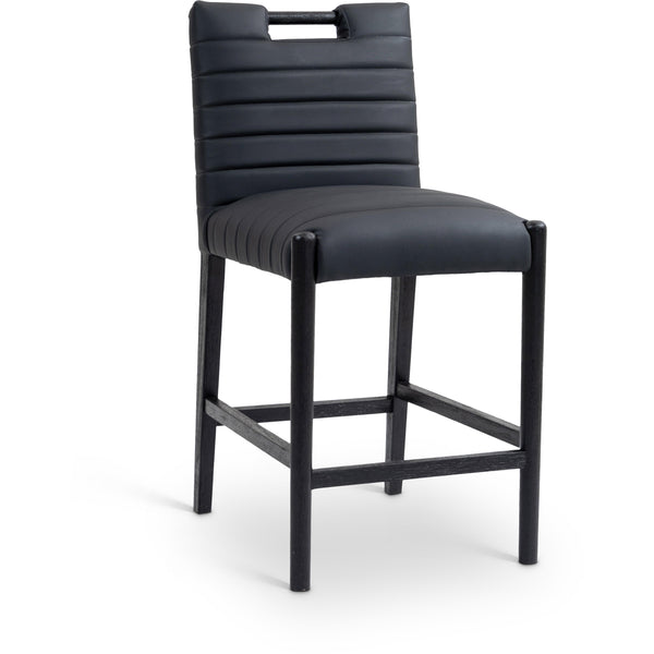 Meridian Aimee Black Vegan Leather Counter Stool IMAGE 1