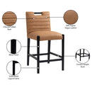 Meridian Aimee Cognac Vegan Leather Counter Stool IMAGE 10