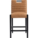 Meridian Aimee Cognac Vegan Leather Counter Stool IMAGE 3