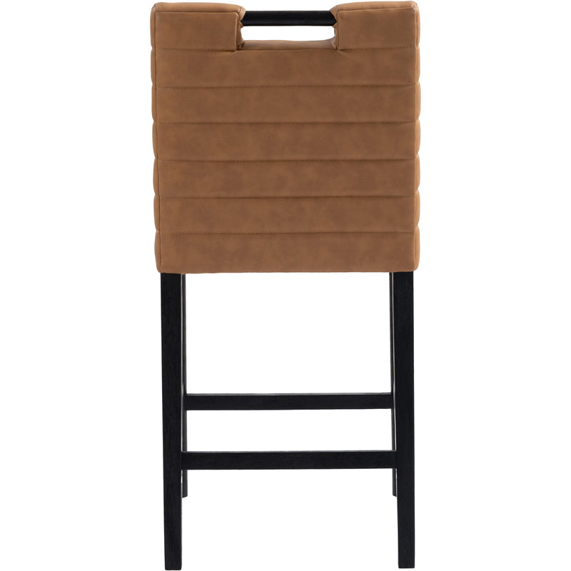Meridian Aimee Cognac Vegan Leather Counter Stool IMAGE 5