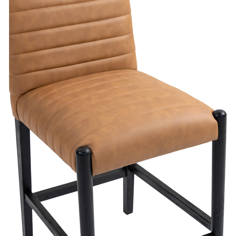 Meridian Aimee Cognac Vegan Leather Counter Stool IMAGE 7