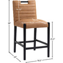 Meridian Aimee Cognac Vegan Leather Counter Stool IMAGE 9