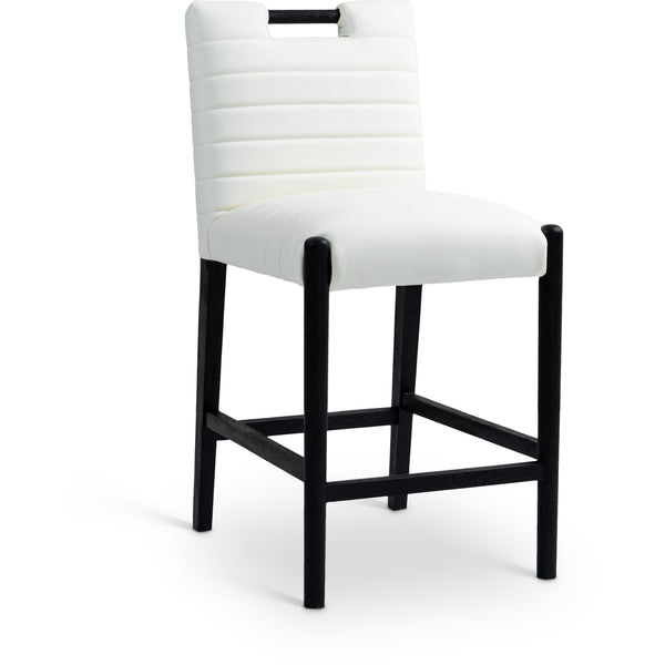 Meridian Aimee Cream Vegan Leather Counter Stool IMAGE 1