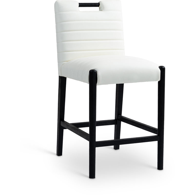 Meridian Aimee Cream Vegan Leather Counter Stool IMAGE 1