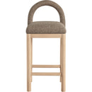 Meridian Conrad Brown Linen Textured Fabric Counter Stool IMAGE 3