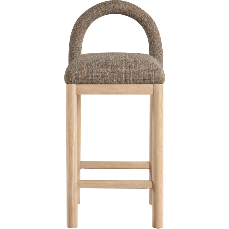Meridian Conrad Brown Linen Textured Fabric Counter Stool IMAGE 3
