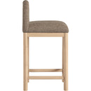 Meridian Conrad Brown Linen Textured Fabric Counter Stool IMAGE 4