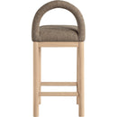 Meridian Conrad Brown Linen Textured Fabric Counter Stool IMAGE 5
