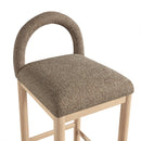 Meridian Conrad Brown Linen Textured Fabric Counter Stool IMAGE 6