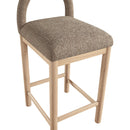 Meridian Conrad Brown Linen Textured Fabric Counter Stool IMAGE 7