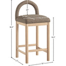 Meridian Conrad Brown Linen Textured Fabric Counter Stool IMAGE 9