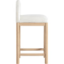 Meridian Conrad Cream Linen Textured Fabric Counter Stool IMAGE 4