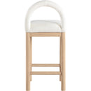 Meridian Conrad Cream Linen Textured Fabric Counter Stool IMAGE 5