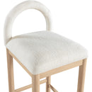 Meridian Conrad Cream Linen Textured Fabric Counter Stool IMAGE 6