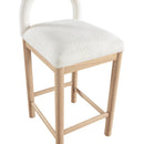 Meridian Conrad Cream Linen Textured Fabric Counter Stool IMAGE 7