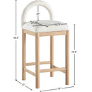 Meridian Conrad Cream Linen Textured Fabric Counter Stool IMAGE 9