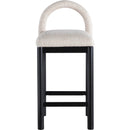 Meridian Conrad Beige Linen Textured Fabric Counter Stool IMAGE 3