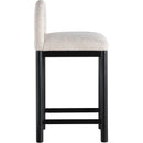 Meridian Conrad Beige Linen Textured Fabric Counter Stool IMAGE 4
