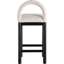 Meridian Conrad Beige Linen Textured Fabric Counter Stool IMAGE 5