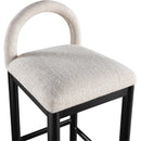 Meridian Conrad Beige Linen Textured Fabric Counter Stool IMAGE 6