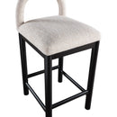 Meridian Conrad Beige Linen Textured Fabric Counter Stool IMAGE 7