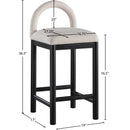 Meridian Conrad Beige Linen Textured Fabric Counter Stool IMAGE 9