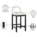  Meridian Conrad Cream Linen Textured Fabric Upholstered Counter Stool IMAGE 10