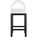 Meridian Conrad Cream Linen Textured Fabric Counter Stool IMAGE 3