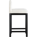 Meridian Conrad Cream Linen Textured Fabric Counter Stool IMAGE 4