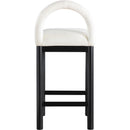 Meridian Conrad Cream Linen Textured Fabric Counter Stool IMAGE 5