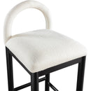 Meridian Conrad Cream Linen Textured Fabric Counter Stool IMAGE 6