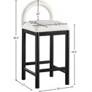 Meridian Conrad Cream Linen Textured Fabric Counter Stool IMAGE 9