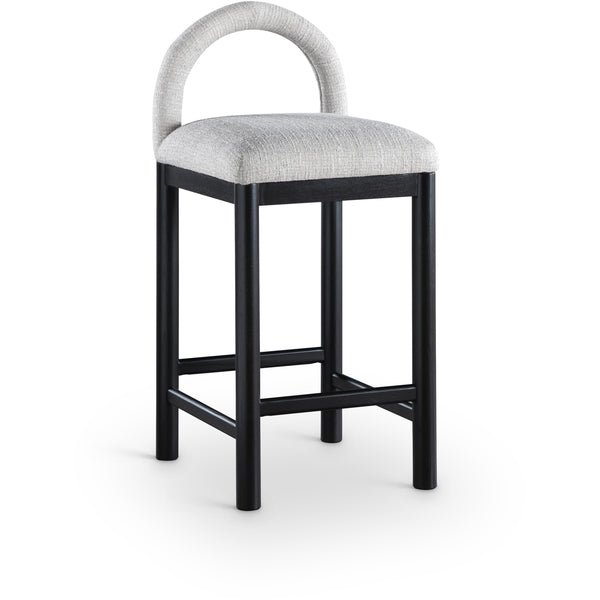 Meridian Conrad Grey Linen Textured Fabric Counter Stool IMAGE 1