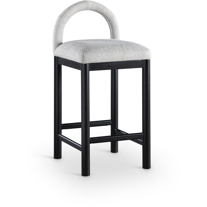 Meridian Conrad Grey Linen Textured Fabric Counter Stool IMAGE 1
