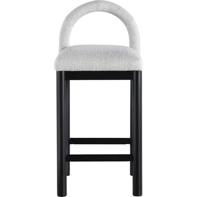 Meridian Conrad Grey Linen Textured Fabric Counter Stool IMAGE 3