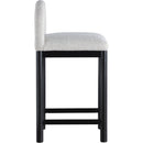 Meridian Conrad Grey Linen Textured Fabric Counter Stool IMAGE 4