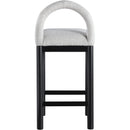 Meridian Conrad Grey Linen Textured Fabric Counter Stool IMAGE 5