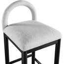 Meridian Conrad Grey Linen Textured Fabric Counter Stool IMAGE 6